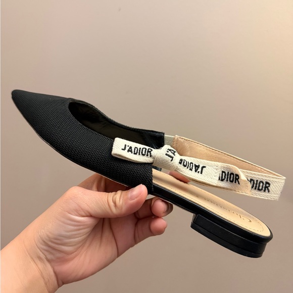 Dior Shoes - Dior Black and Cream J'Adior Slingback Flats
